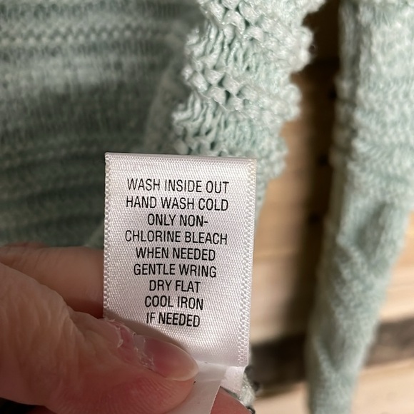 Size large minted green crewneck open knit sweater - Picture 6 of 7